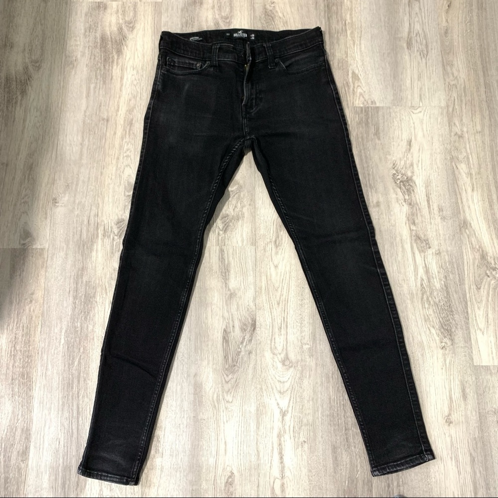Hollister Mens Super Skinny Black Jeans 30x32